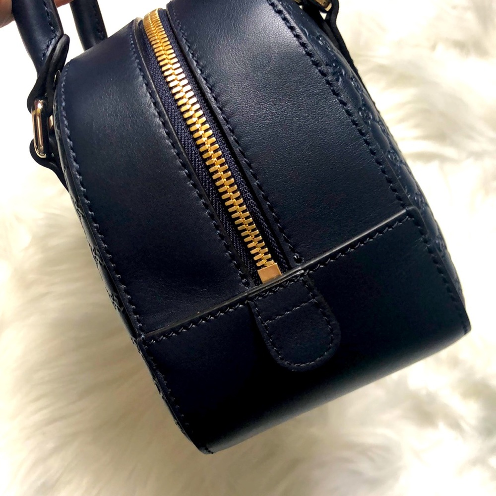 🆕💯% Auth Gucci Navy Blue Satchel Microguccissima Bag - Picture 6 of 15